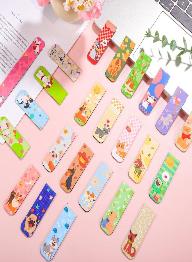 Prudiut 48 Pcs Magnetic Bookmarks Dogs Magnets Bookmark Clips Dog Party Favors Book Lovers Gifts Cute Book Marks for Reading Women Kids Christmas Stocking Stuffers Book Reading Accessories, 24 Designs (Dog) - Image 4